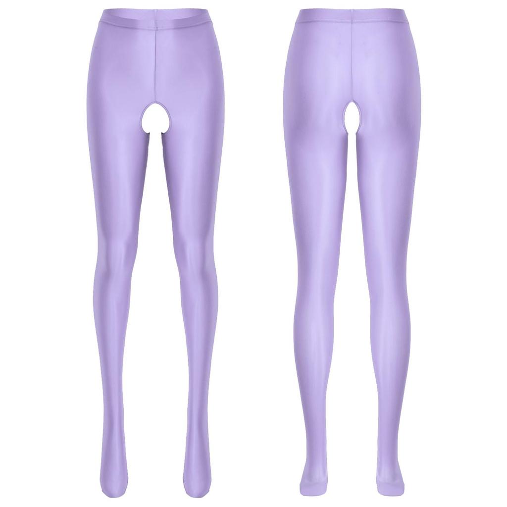 Women's High Waist Control Top Tights Shiny Pantyhose Silky Stockings
