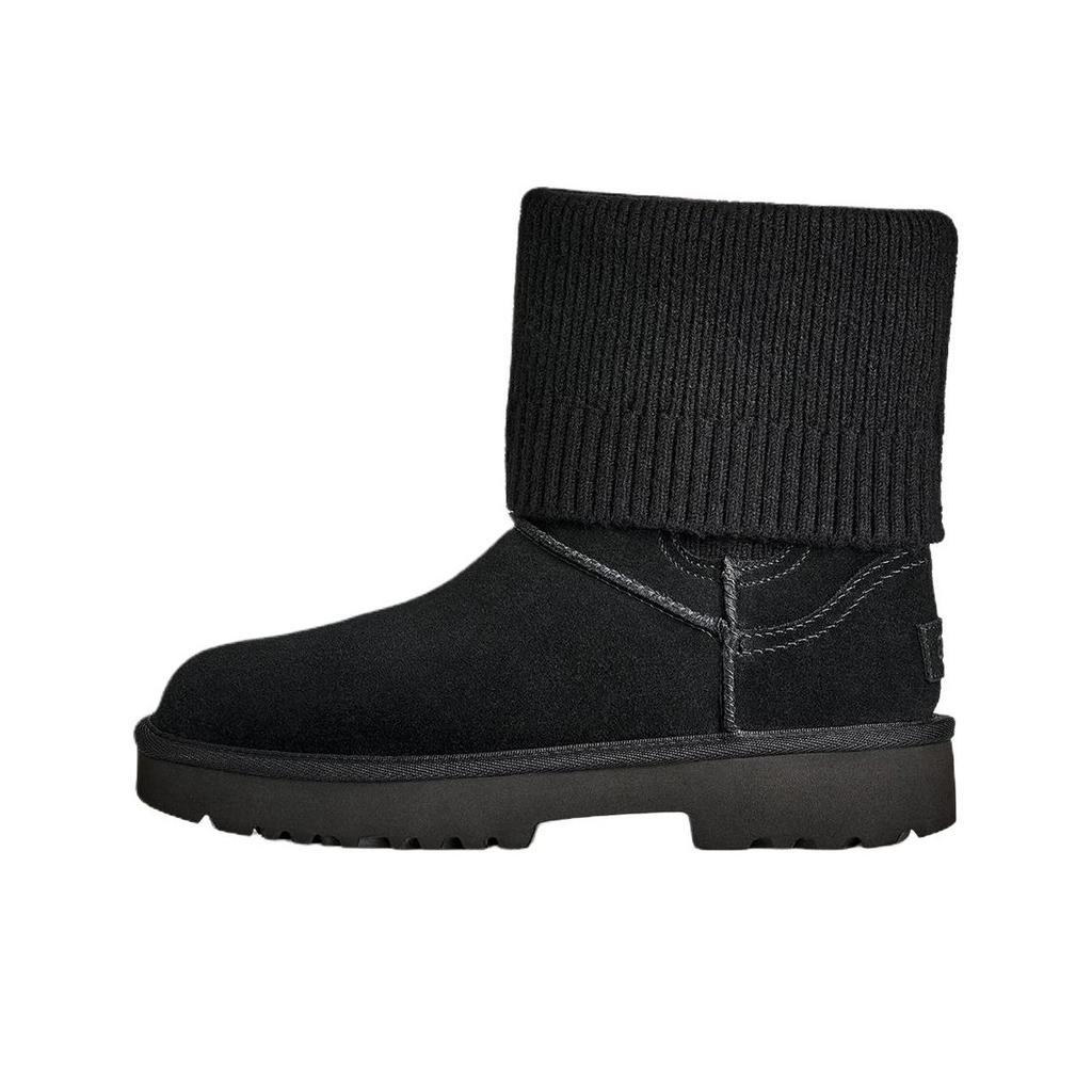 UGG Klassisk Nyhet Lær Mote Komfortable Korte Chelsea Støvletter Dame Støvletter Svart 1171573-BLK