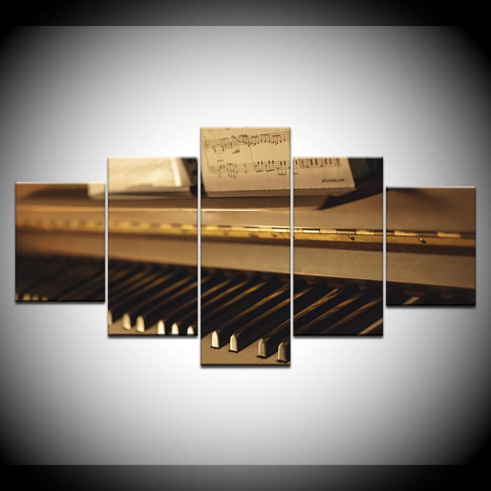 5 Panel/pieces HD Print A piano music score modern Print On Canvas Art Painting For home living room decoration