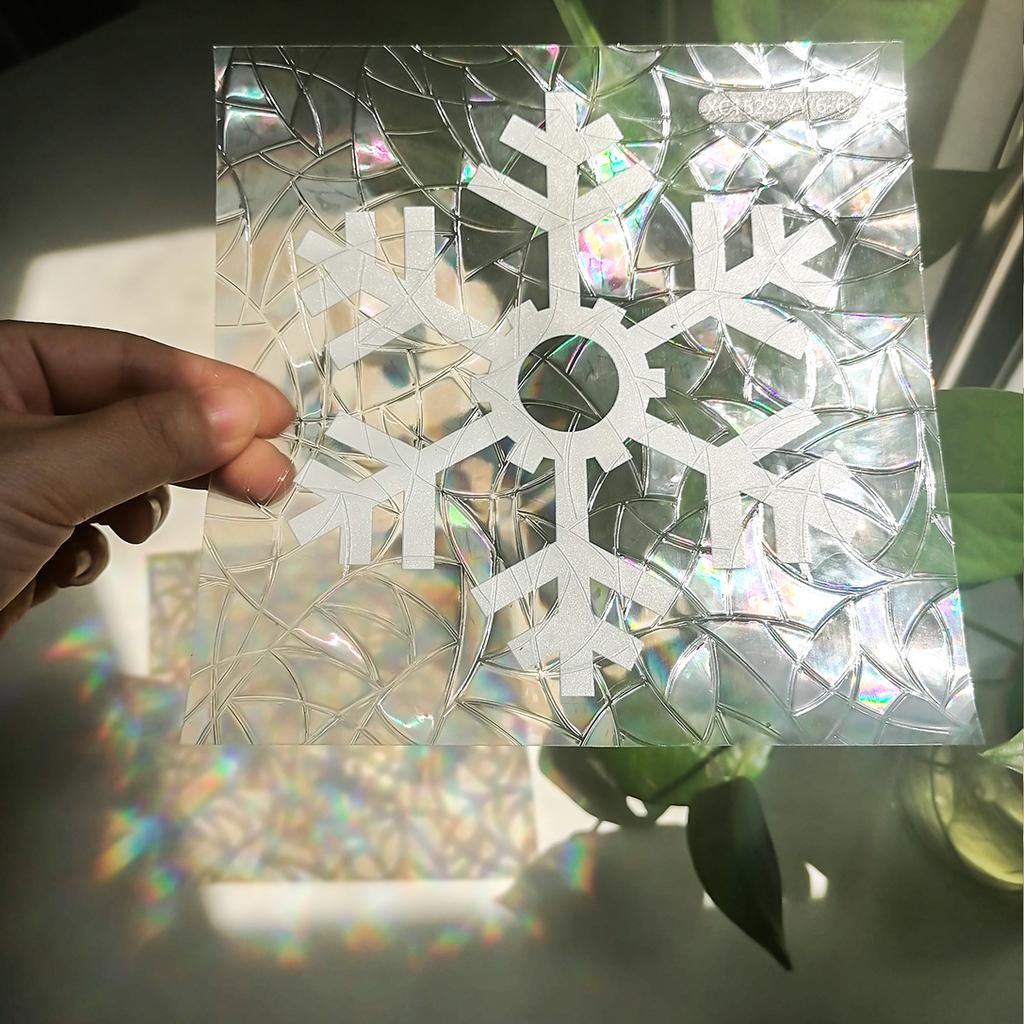 Xc1529 Simple Wind Colorful Snowflake Pattern Electrostatic Glass Window Sticker Double-Sided Visual Decoration Electrostatic Sticker