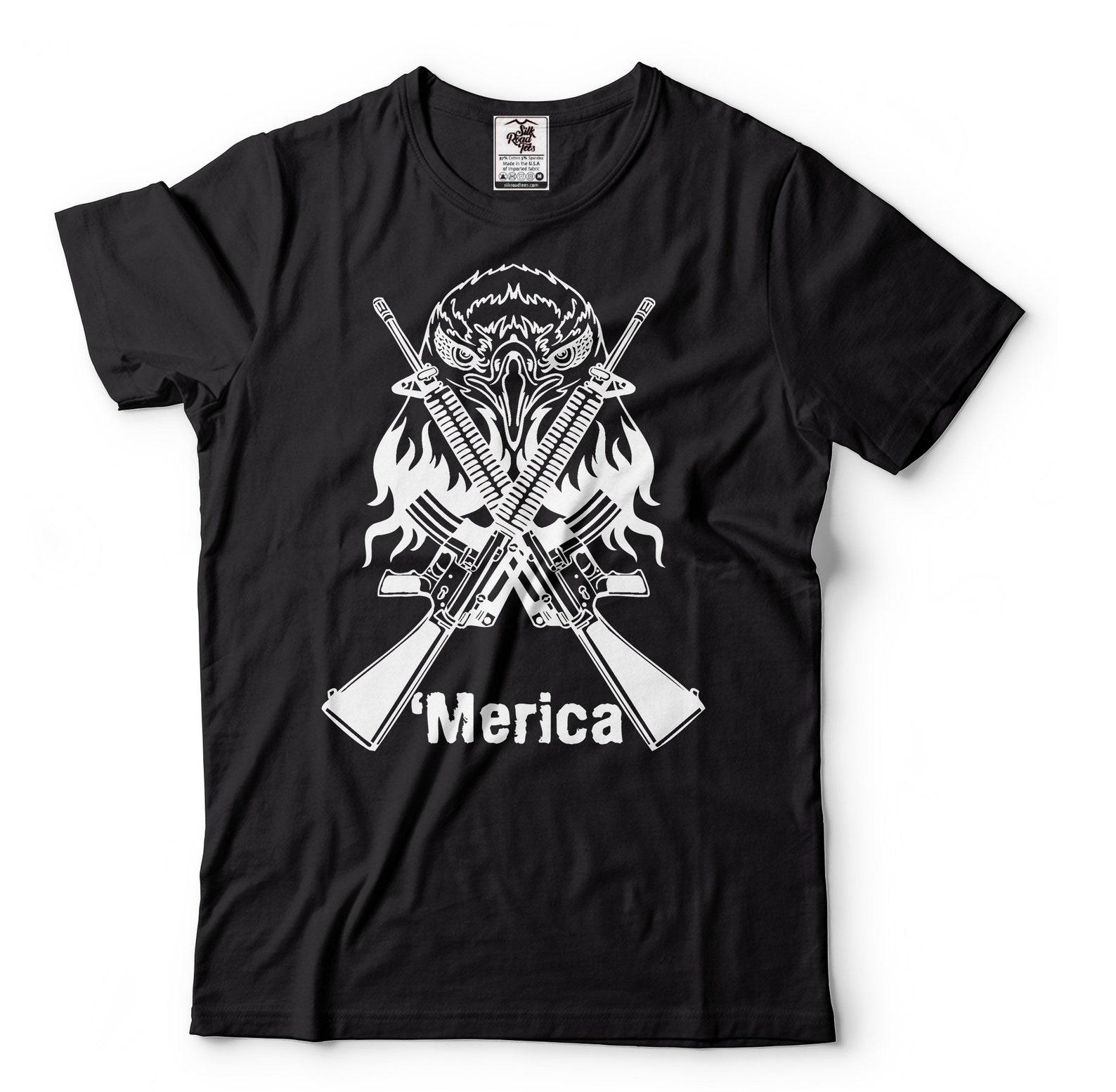 Merica Eagle T-Shirt: 2nd Amendment Patriotic USA Tee 4XL