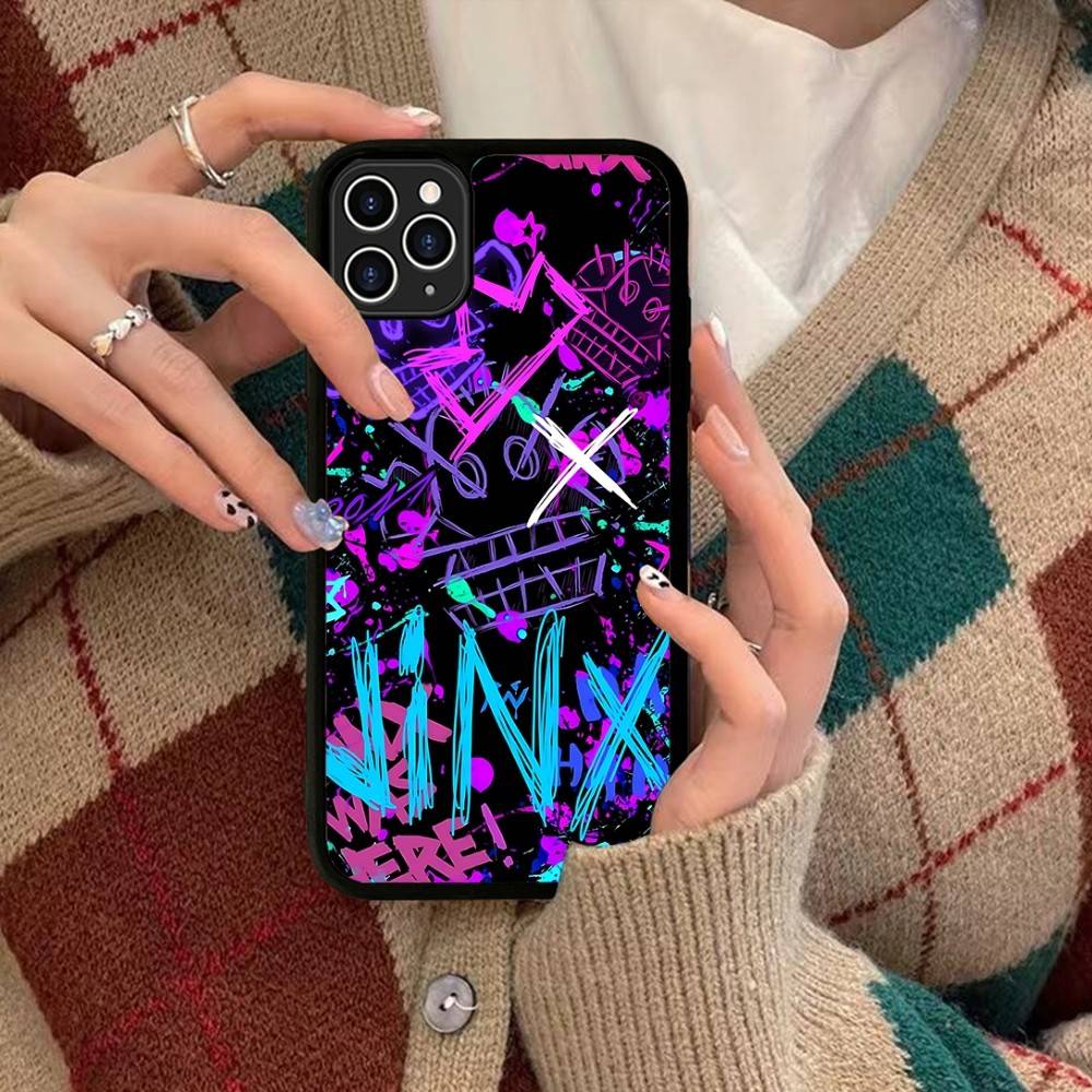 Graffiti Arcane Jinxs PC+TPU Shockproof Protective Phone Case For IPhone17 14 15 16 Pro Max 13 12 11 17 Air
