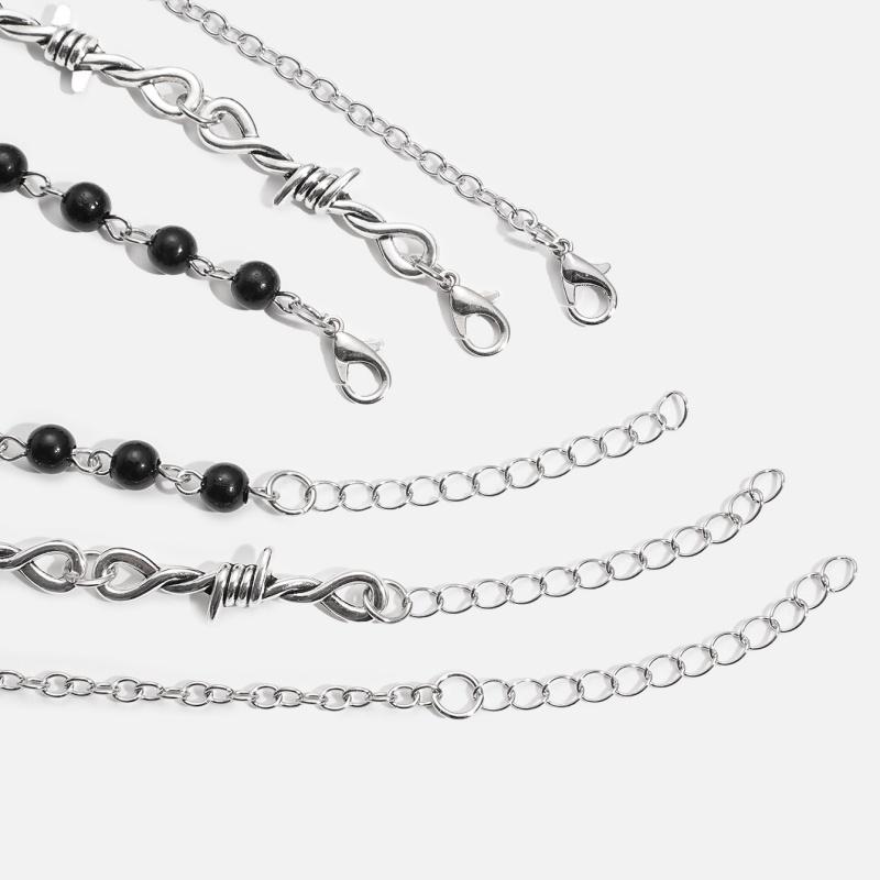 Fashion Retro Gothic Chain Collarbone Chain, Cross Pendant, Necklace Set, Simple Collarbone Chain, Men's and Women's Style,