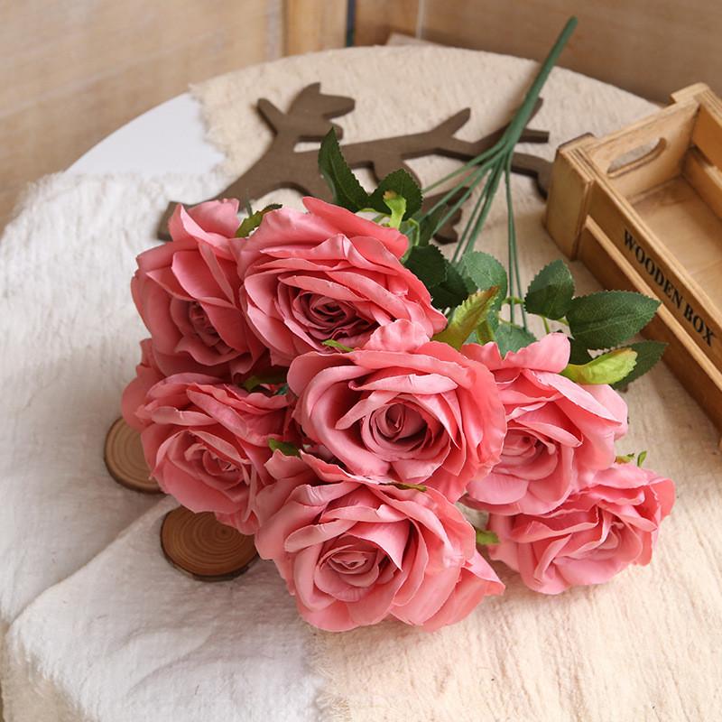 Geprägtes Rosenstrauß Seidenblume Für Hochzeitsdekoration Und Home Styling