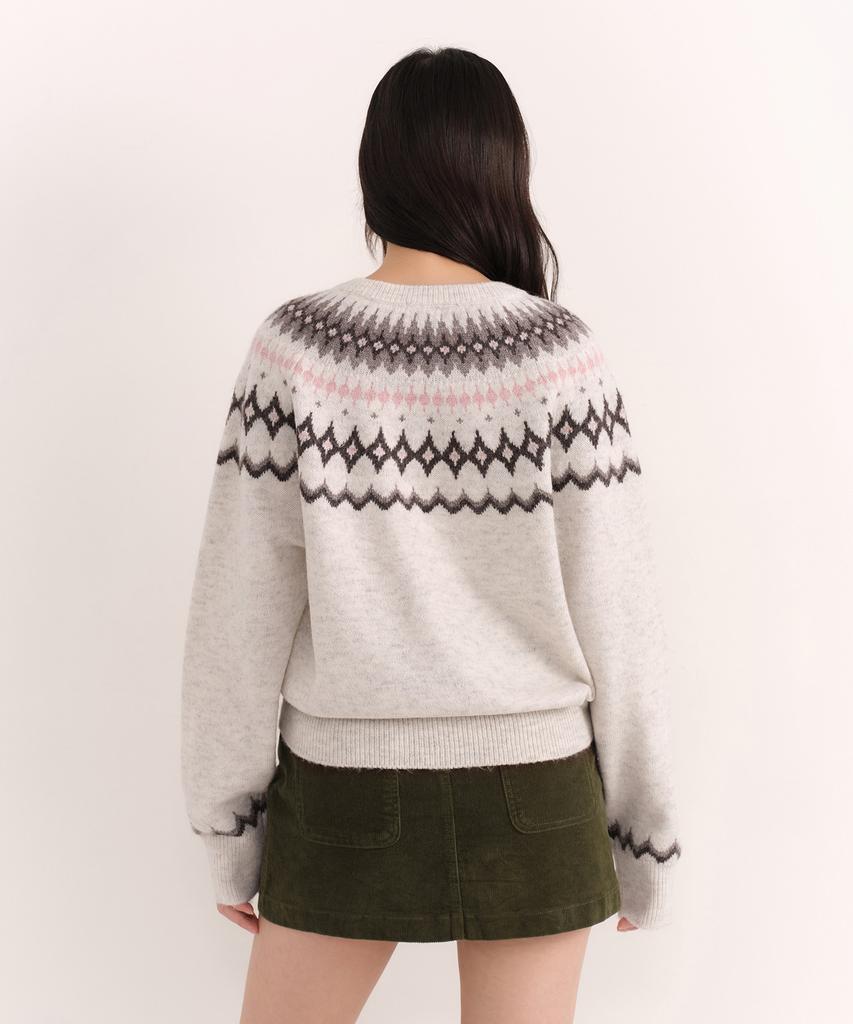 MUSINSA STANDARD WOMAN Women'S York Fair Isle Crew Neck Knit [Cream]
