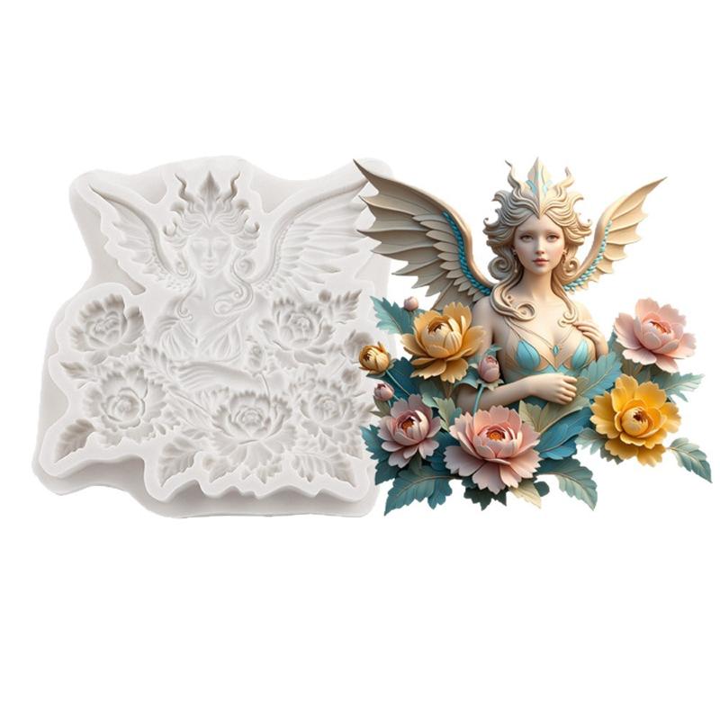 Flower Fairy Silicone Molds Butterfly Fairy Fondant Cake Decorating Tools Cupcake Topper Chocolate Craft Gum Paste Polymer Clay