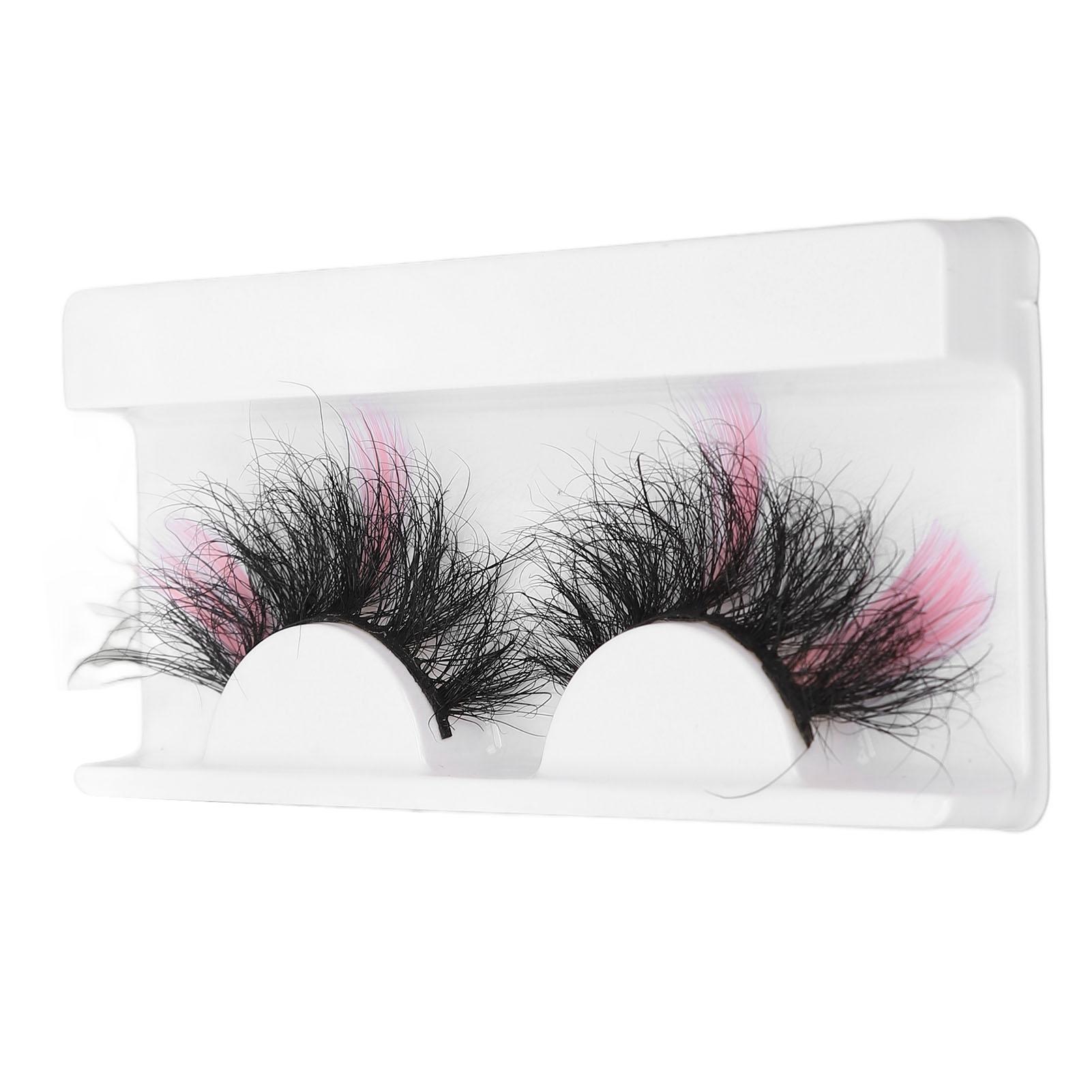 

0.98in Color False Eyelashes Wispy Fluffy Pink Ends Dramatic Colored False Eyelashes 57A‑92C