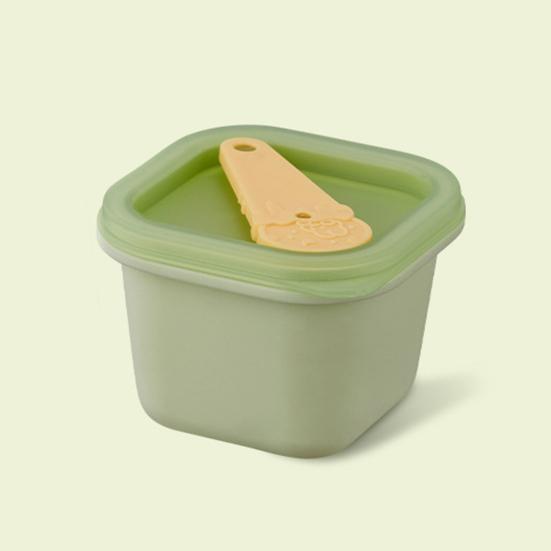 Ice Cube Mold with Handle Sealed Lid Easy Release Food Grade Silicone Ice Cube Mold Baby Food Supplement Freezer Tray