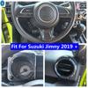 Carbon Fiber Look Steering Wheel / Side AC Outlet / Dashboard Frame Cover Trim ABS Accessories For Suzuki Jimny  - 2025