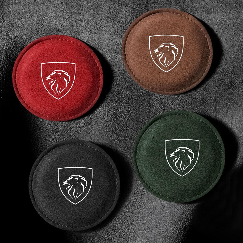 2pcs Car Coaster Suede Water Cup Anti Slip Pad Cushion For Peugeot 2008 208 3008 408 107 308 206 207 408 307 Accessories valveY