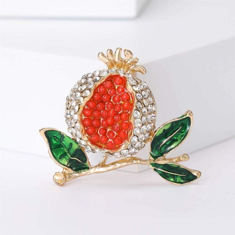 Stylish Pomegranate Brooch Accessory Elegant Lapel Pin Eye Catching Pomegranate Shaped Brooch for Daily Wear Parties