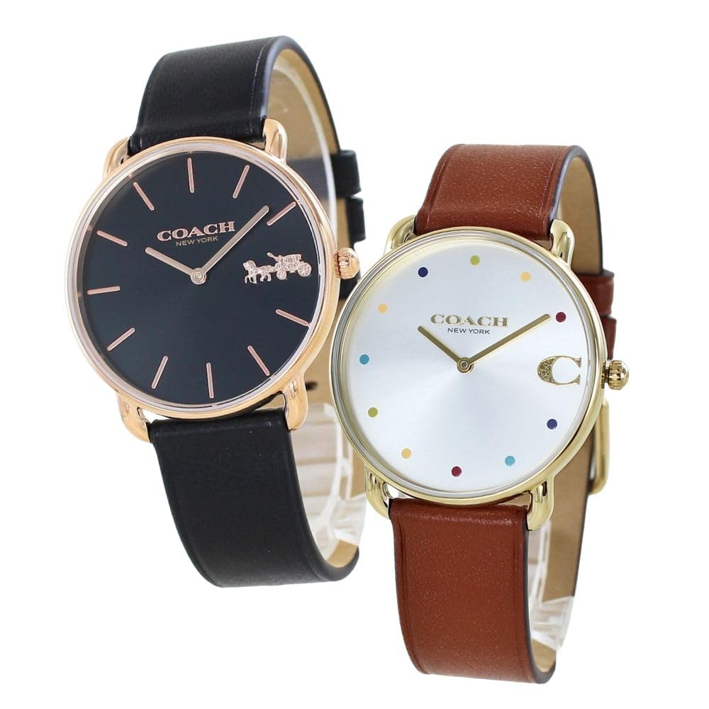 

Watch Pair Watch Storage Box Elliot Same Size Pair Watch Unisex Slim Thin Leather Strap Black Brown 1450438114504206 [Coach] Men s Women s [Item]