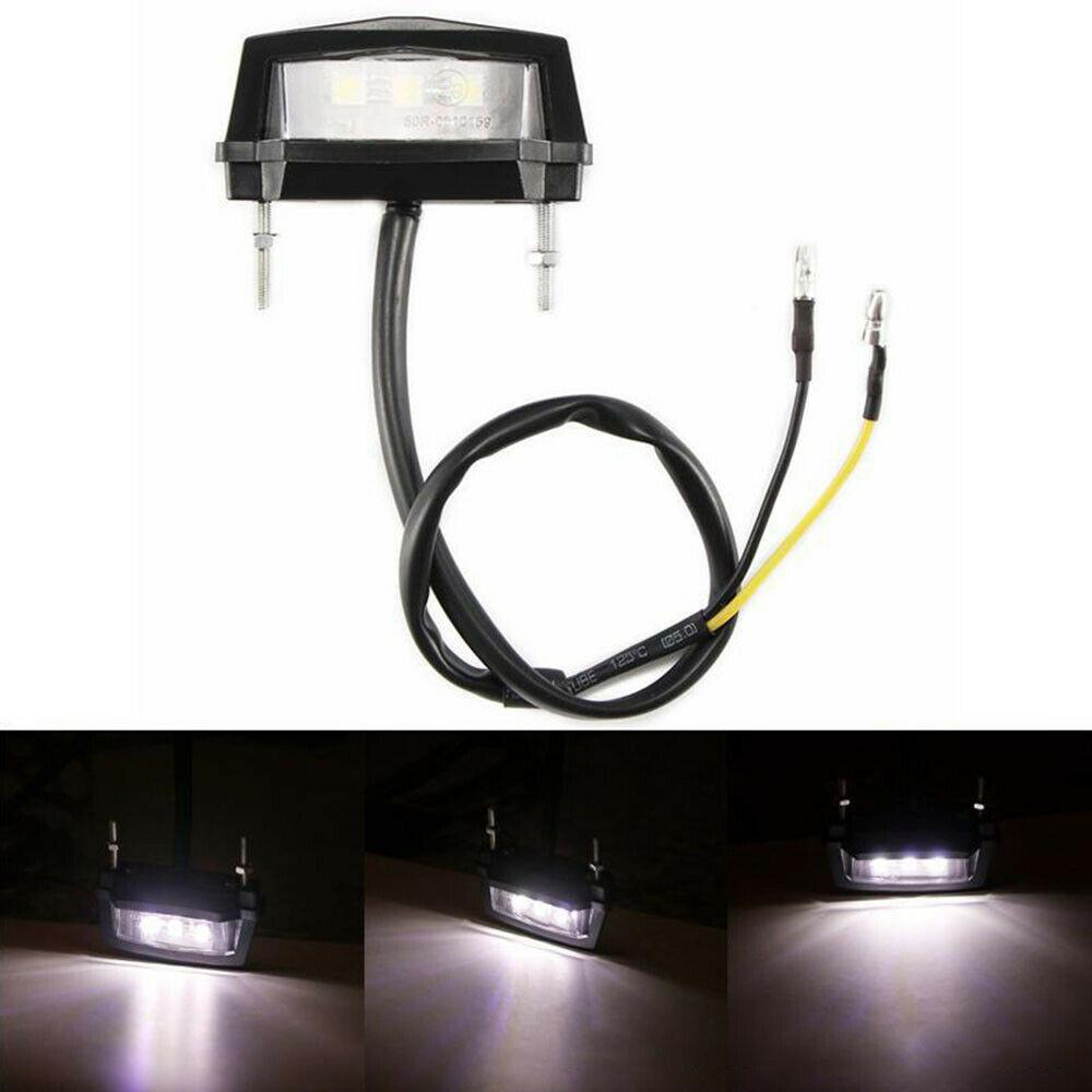 Parts Replacement License Plate Light 12V ABS Plastic Accessories Black Housing LED Lamp Motorcycle Multi Use Number