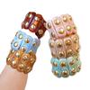 High-End European & Asian Gradient Acrylic Patchwork Bangle - Retro Exaggerated Style Wristband for Women