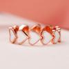 Huitan Fashion Women Heart Love Rings Sweet Girls Finger Accessories Daily Wear Party Statement Rings Exquisite Birthday Gift