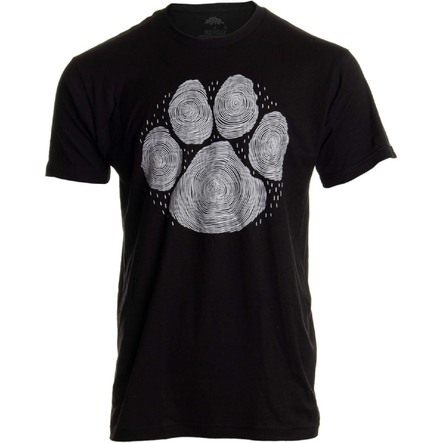 Paw Print Line Art _ Artistic Illustration Nature Men Women Dog Cat Cool T-Shirt S