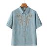 Grandma's Casual Summer Two-Piece: Short-Sleeved Shirt & Set for Women 60 and Up