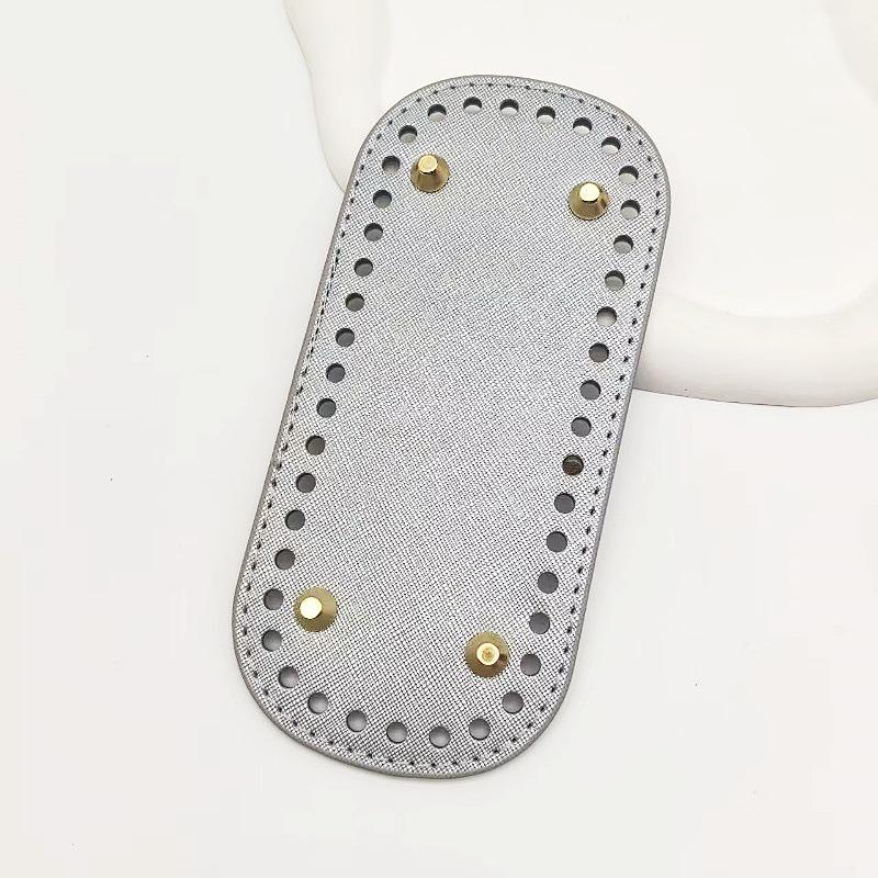 Spód torebki ze skóry i wełnianej włóczki DIY - owalna podstawa z poliuretanu do ręcznie robionych torebek