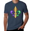 Purple Green And Gold Fleurdelis Symbol Tshirt Comfortable Workout Short Sleeve Shirt