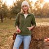 Women's Warm Full Zip Jacket with Stand Collar and Pockets for Fall Winter