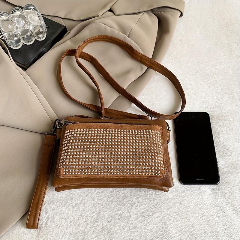 Fashion Rhinestone-Studded Shoulder Bags for Women Small Crossbody Bags Wrist Bag for Women Work Shopping and Meeting Friends Ladies' Holiday Gifts