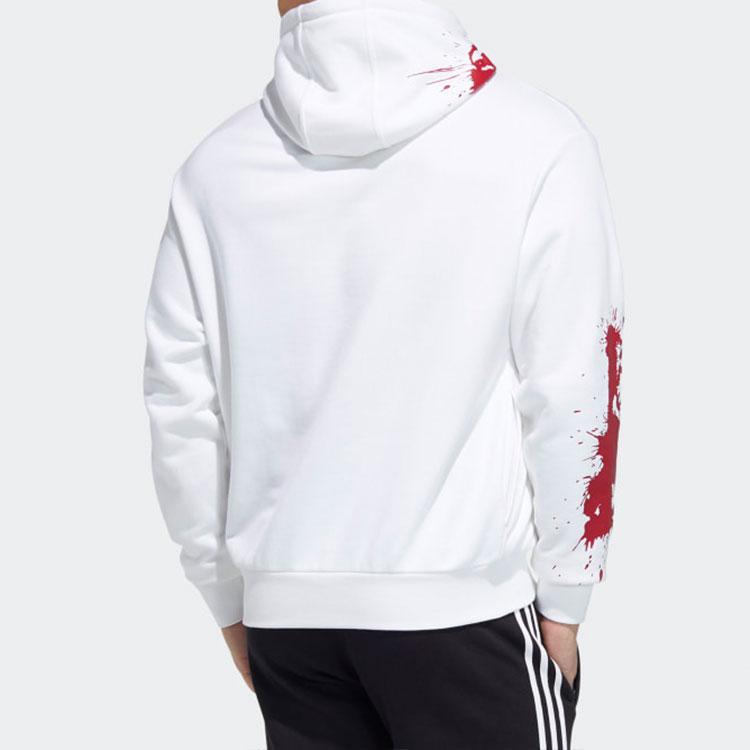 Adidas Originals Trefoil Halloween Limited Edition Logo Print Hoodie Men Tops White GV0922