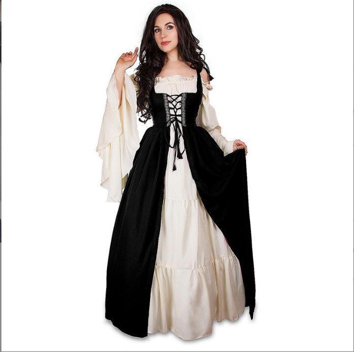 Halloween Costume Female Vintage Court Princess Queen Costume Medieval Drama Stage Performance Costume Fashion