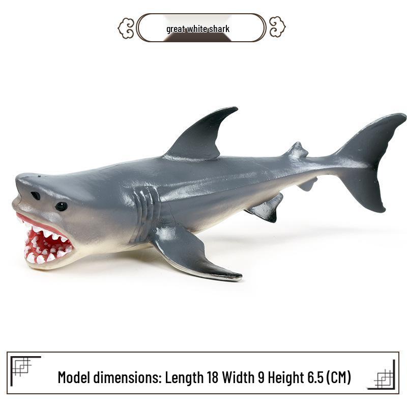 Marine Life Simulation Toy Set: Great White Shark, Tiger Shark, Megalodon