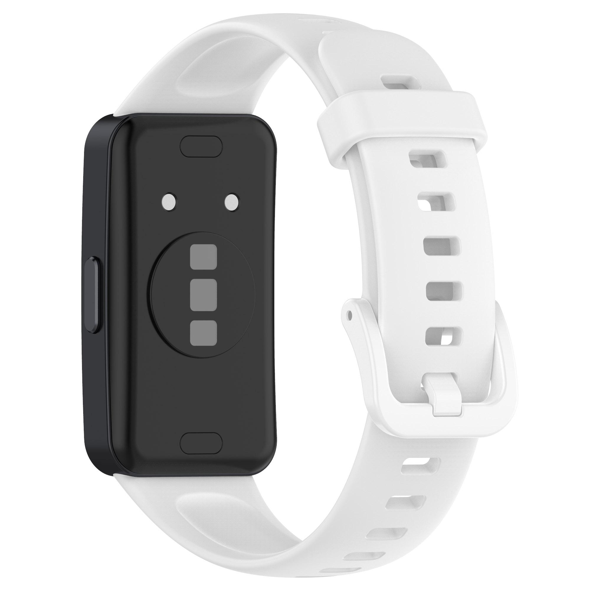 

Для Huawei Band 10/10 NFC/Band 8/Band 8 NFC/Band 9/Band 9 NFC Силіконовий ремінець для годинника Дихаючий М який ремінець для годинника з пряжкою White