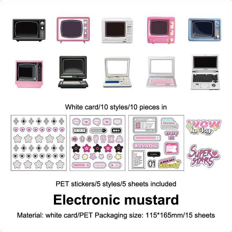 

New 15 Sheets DIY Diary Phone Case Handmade Scrapbook Aesthetic Stationery Decals Kawaii Ins Electronic Memory Stickers
