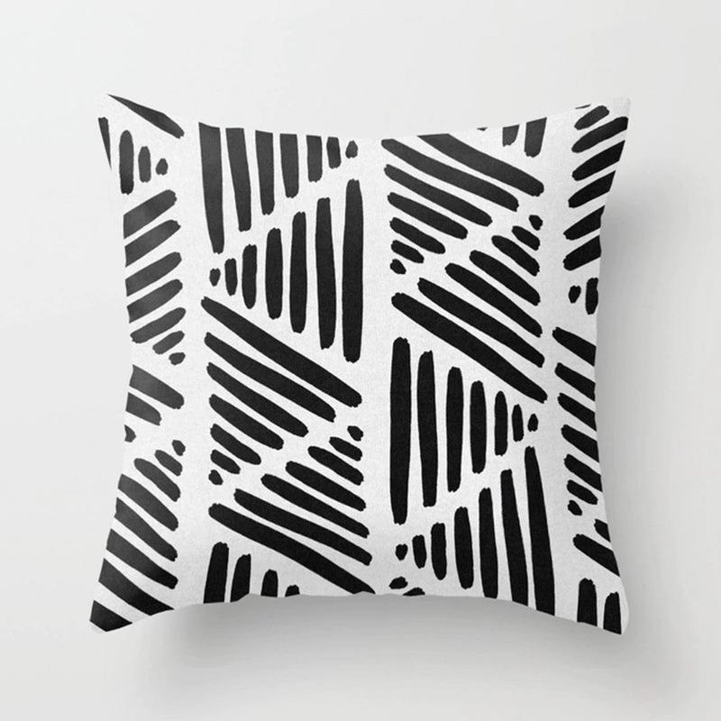 New Product Geometric Abstract Pillowcase Peach Leather Fleece Office Pillowcase Car Cushion Cover Waist Pillowcase
