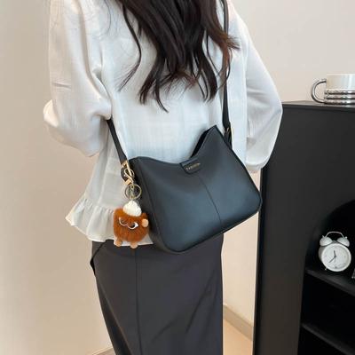 New Shoulder Bag Trendy Fashion Solid Color Large Capacity Tote Bag Simple Messenger Bag Casual