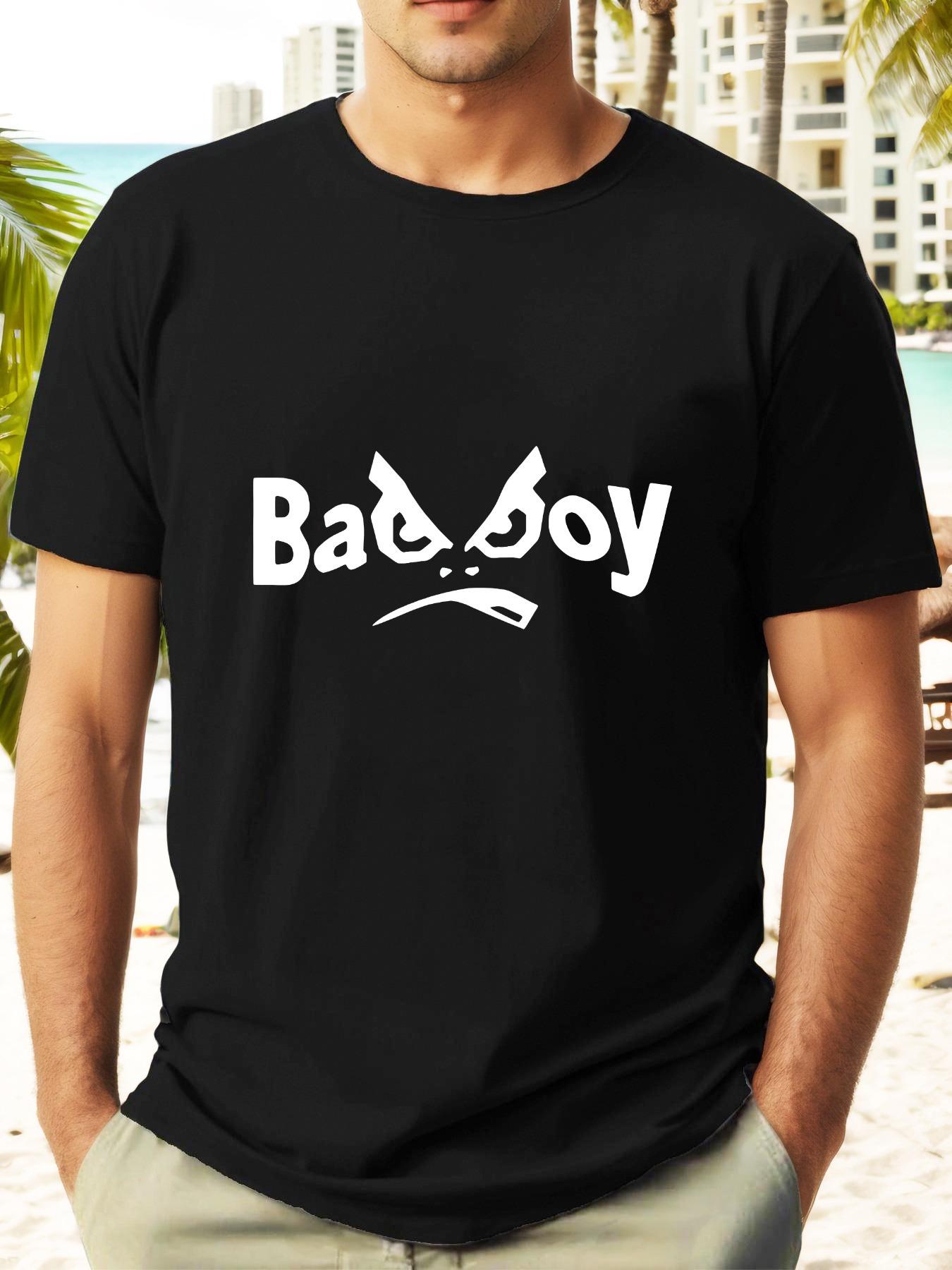 Bad Boy Graphic Tee - Casual Summer Cotton T-shirt with Angry Cat Design M