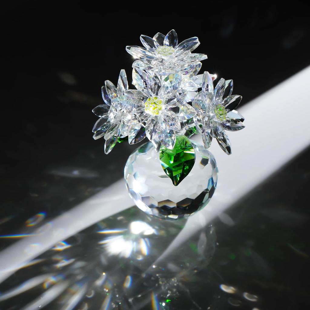 K9 Crystal Lotus Flower Ornament, Transparent Lotus Flower, Feng Shui Home Ornament, Lotus Flower Gift for Women, Friends, Mom, Popular Birthday