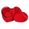 Valentine's Day Heart-Shaped Box Romantic Flower Box Wedding Gift Bag Red Paper 3Set