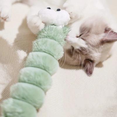Caterpillar Cat Plush Chew Toy Bite-Proof Scratch Resistant Interactive Cuddle Toy Soft Comfort Chew-Resistant Cat Kick Toy