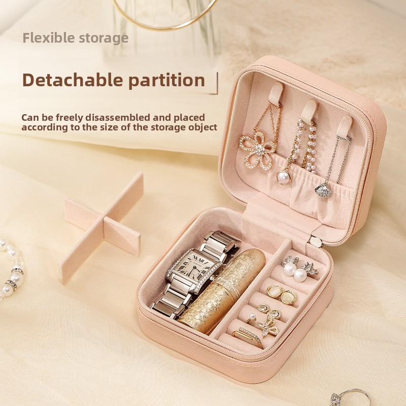 Mini Jewelry Box Storage Box Bag Small Pu Necklace Earrings Stud Earrings Jewelry Box Portable Jewelry Box
