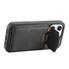 DENIOR D19 For iPhone 15 Pro Max Magnetic Case Leather+PC+TPU Cover with Detachable Card Bag