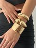 DIEZI Hip Hop Exaggerated Gold Color Metal Cuff Bangles for Women Men Gift Punk Geometric Water Drop Bracelet Party Gift Jewelry