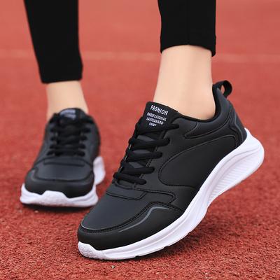 Autumn and Winter New Women's Shoes Leather Waterproof Casual Sports Shoes Girls Flat Non-slip Travel Shoes Large Size Running Shoes