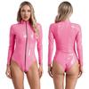Dámské 3-dílné návleky na zip Latexové body Trikot Sexy klubové oblečení Catsuit Bodycon punčocháče vysokého střihu Kombinéza Pódiový tanec u tyče