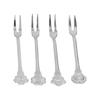 4pcs 2 Prong Fruit Fork Stainless Steel Mini Salad Fruit Dessert Tasting Forks for Home Kitchen PartySilver