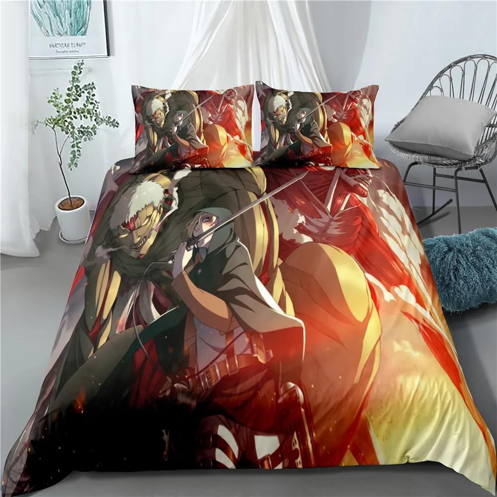 Anime A-Attack On T-Titan Home Textile 3D Bed Linen Set For Kids Comforter Bedding Sets For Home Textiles Anime Decor For Home