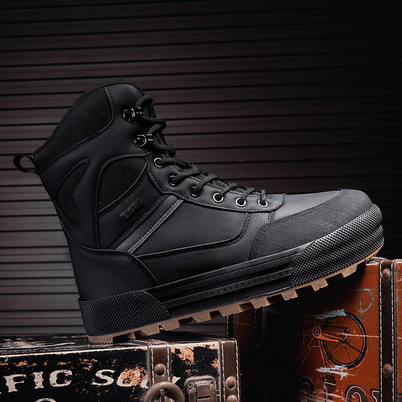 Men's Boots Outdoor Boots Lace-Up Motocross Boots Mountaineering Hiking Desert Waterproof Work Safety Shoes