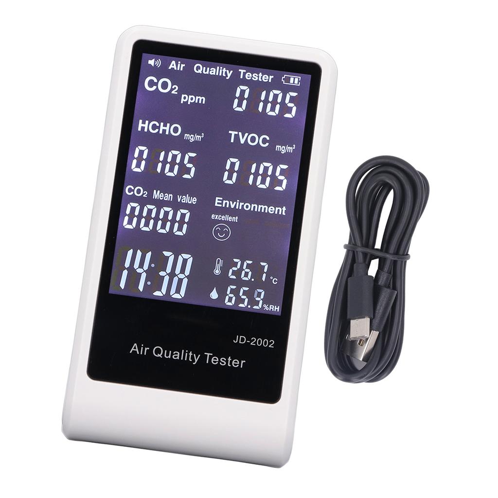 Air Quality Monitor 7 in 1 Digital Display Auto Alarm Desktop Air Detector for Home Indoor