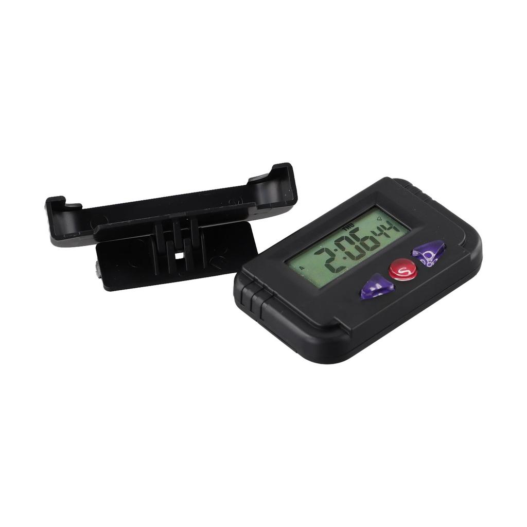 Table Clock Alarm Clock Compact Black ABS Plastic Car Clock Reliable Date And Timer Function Calendar 12 Hours