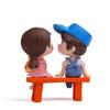 2Pcs Valentines Day Gift Girlfriend Boyfriend Lovers Couple Kiss Resin Doll Gift