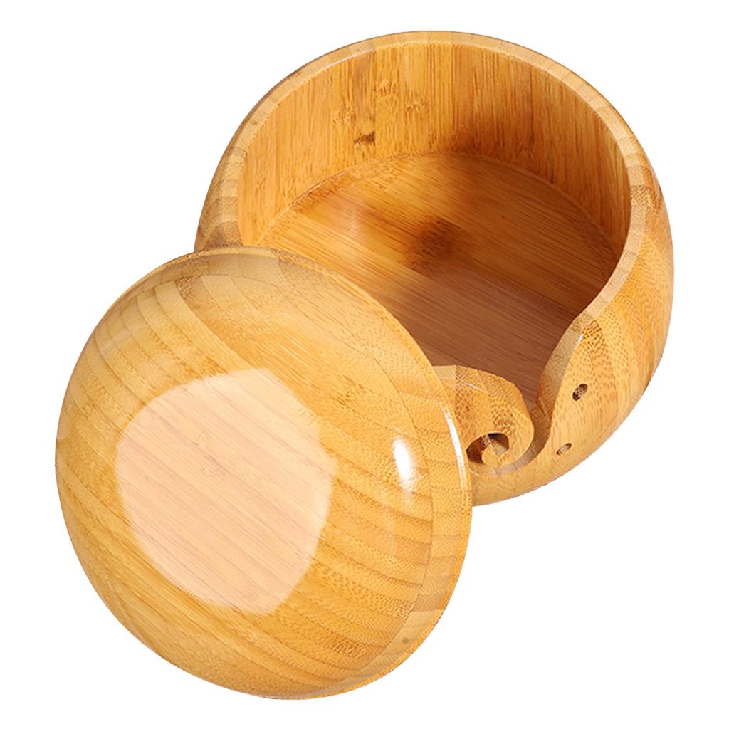 Wooden Yarn Storage Bowl Environmentally Friendly for Household Circular with Lid Crafted Box