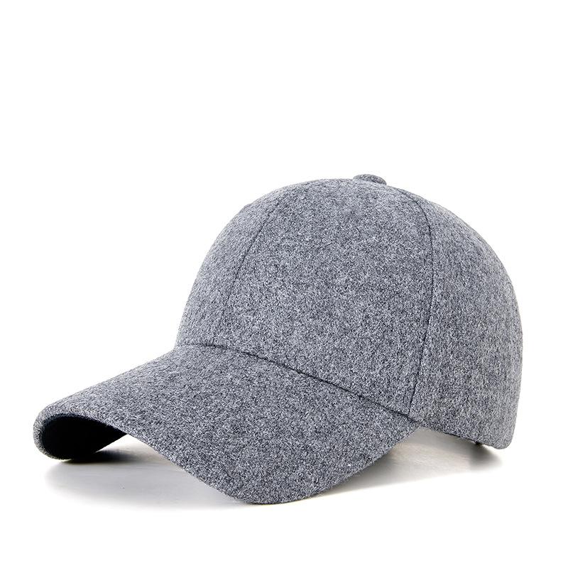 Autumn and Winter Wool Woolen Baseball Hat Men and Women Autumn and Winter Thickened Thermal Cap Dongguan High-quality Hat