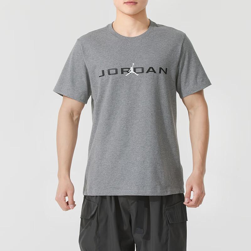 Jordan Air SS25 Fashion Casual Comfortable Breathable Short Sleeve T-Shirt Men Tops Gray IB7354-091